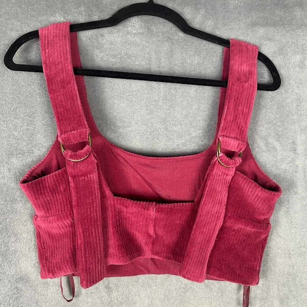 Anthropologie Maeve Top Womens Medium Maroon Corduroy Cropped Tank Festival Boho - Picture 4 of 11